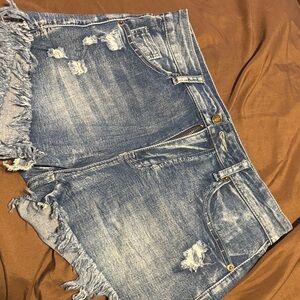Distressed Denim Women Shorts